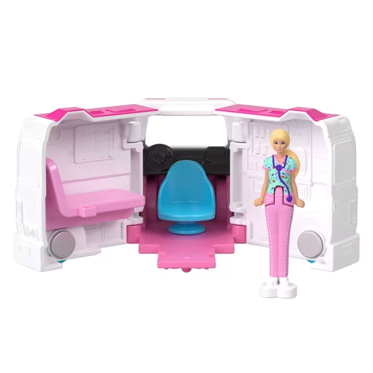Barbie Mini Barbieland Vehiculo Para Muñecas Sorpresa - Clinica Movil